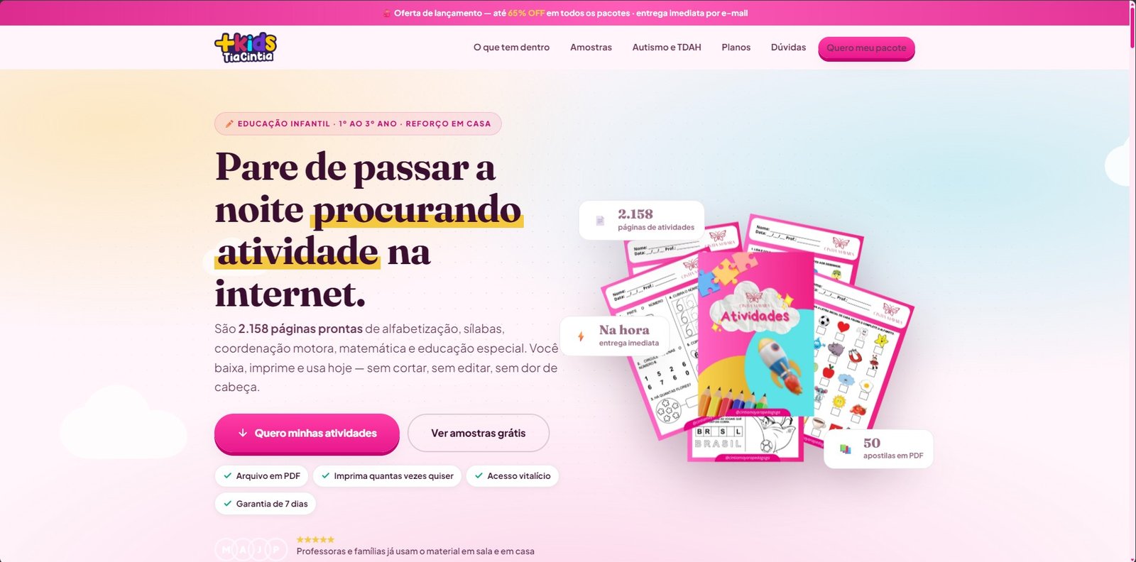 Página inicial do site Cintia Mayara