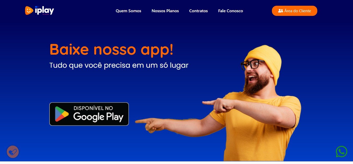 Página inicial do site iPlay Telecom