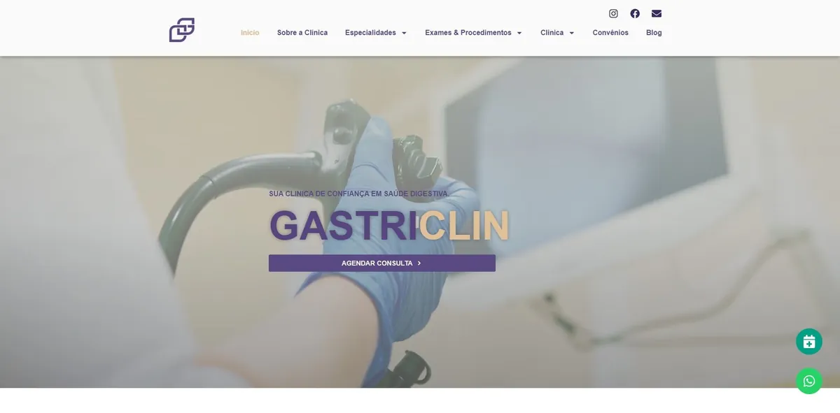 Site da clínica GastriClin