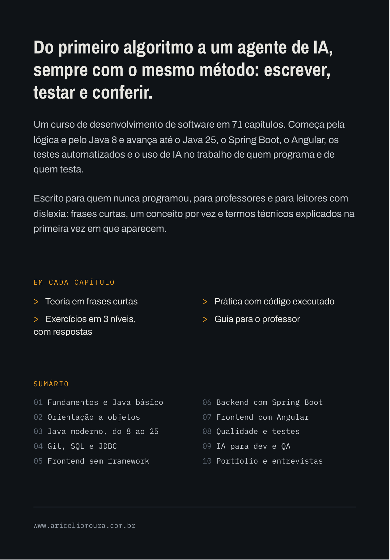 Contracapa do livro Programar, Testar, Automatizar